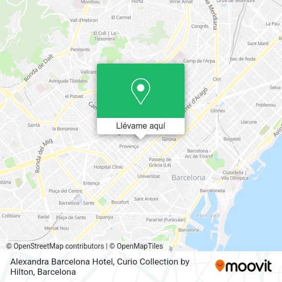 Mapa Alexandra Barcelona Hotel, Curio Collection by Hilton