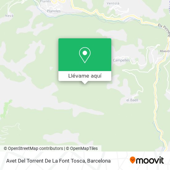 Mapa Avet Del Torrent De La Font Tosca