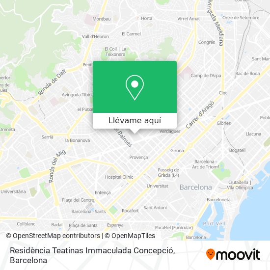 Mapa Residència Teatinas Immaculada Concepció