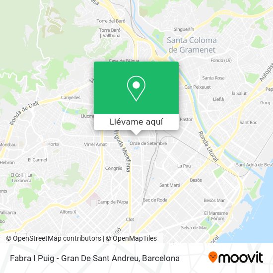 Mapa Fabra I Puig - Gran De Sant Andreu