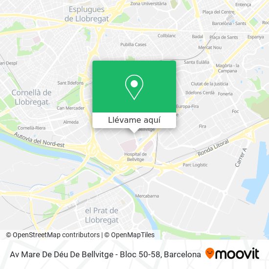 Mapa Av Mare De Déu De Bellvitge - Bloc 50-58