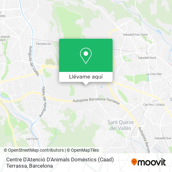 Mapa Centre D'Atenció D'Animals Domèstics (Caad) Terrassa