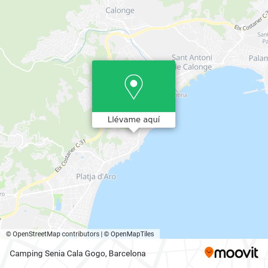 Mapa Camping Senia Cala Gogo