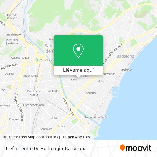 Mapa Llefià Centre De Podologia