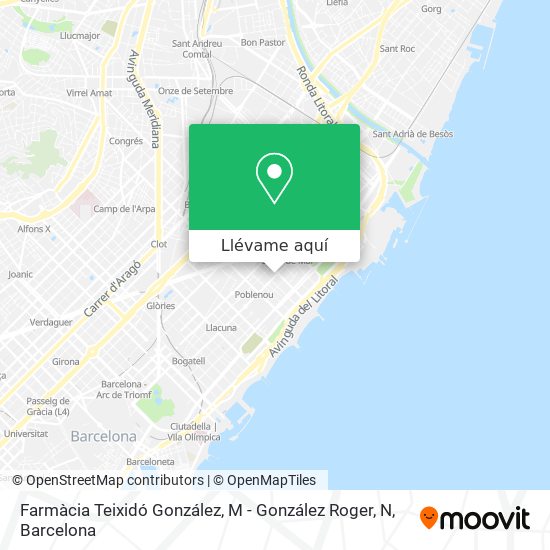 Mapa Farmàcia Teixidó González, M - González Roger, N