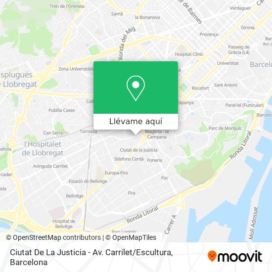 Mapa Ciutat De La Justicia - Av. Carrilet / Escultura