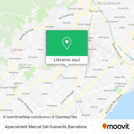 Mapa Aparcament Mercat Del Guinardó