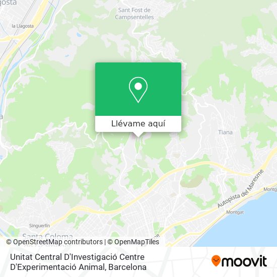 Mapa Unitat Central D'Investigació Centre D'Experimentació Animal