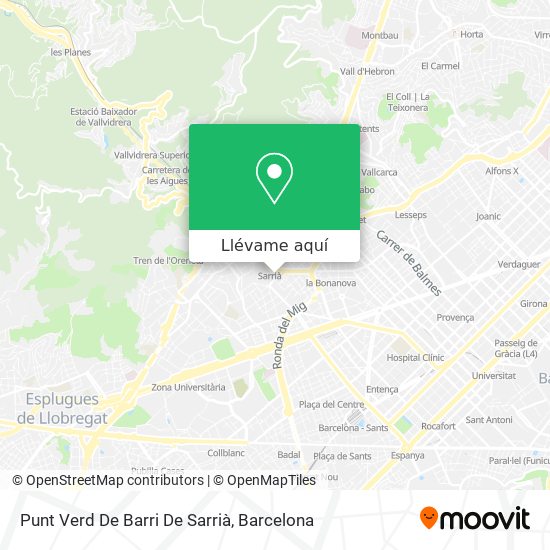 Mapa Punt Verd De Barri De Sarrià