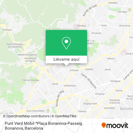 Mapa Punt Verd Mòbil *Plaça Bonanova-Passeig Bonanova