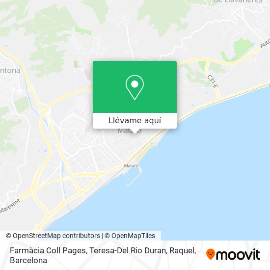 Mapa Farmàcia Coll Pages, Teresa-Del Rio Duran, Raquel