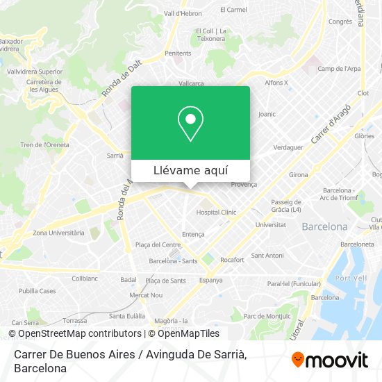 Mapa Carrer De Buenos Aires / Avinguda De Sarrià