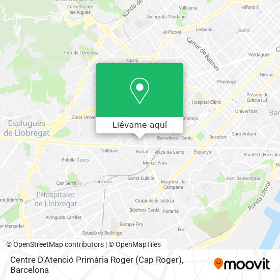 Mapa Centre D'Atenció Primària Roger (Cap Roger)