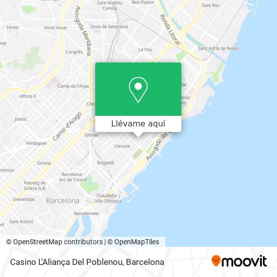 Mapa Casino L'Aliança Del Poblenou