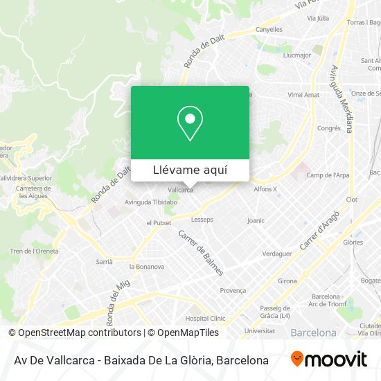 Mapa Av De Vallcarca - Baixada De La Glòria