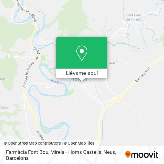 Mapa Farmàcia Font Bou, Mireia - Homs Castells, Neus