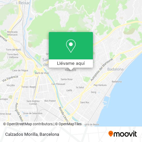 Cómo llegar Calzados Morilla Santa Coloma De Gramenet en Metro, Autobús, Tren o Funicular?