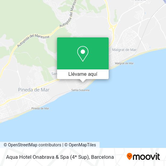 Mapa Aqua Hotel Onabrava & Spa (4* Sup)