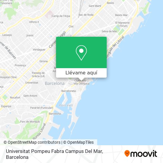 Mapa Universitat Pompeu Fabra Campus Del Mar