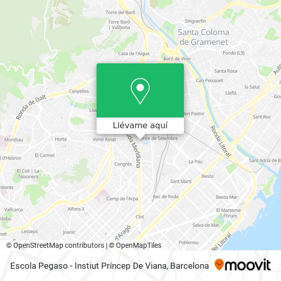 Mapa Escola Pegaso - Instiut Príncep De Viana