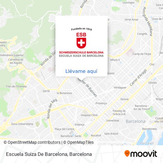 Mapa Escuela Suiza De Barcelona