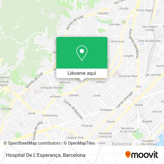 Mapa Hospital De L'Esperança