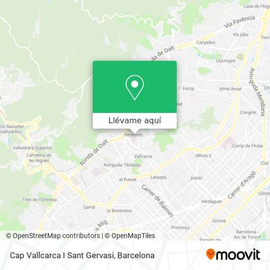 Mapa Cap Vallcarca I Sant Gervasi
