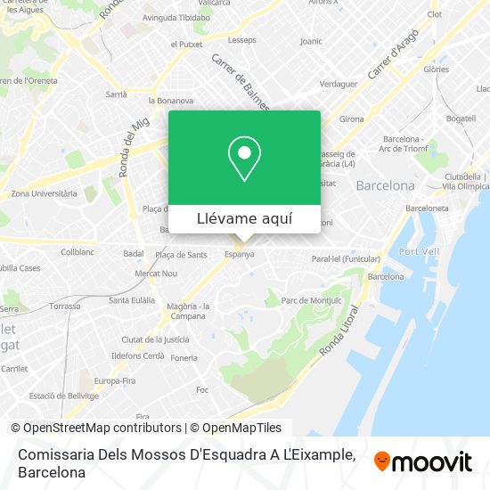 Mapa Comissaria Dels Mossos D'Esquadra A L'Eixample