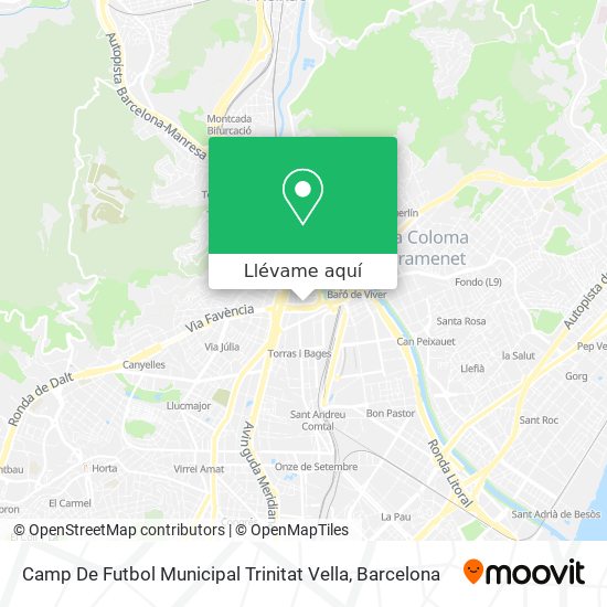 Mapa Camp De Futbol Municipal Trinitat Vella