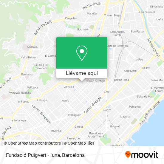 Mapa Fundació Puigvert - Iuna