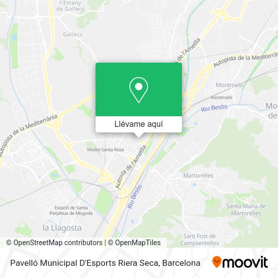 Mapa Pavelló Municipal D'Esports Riera Seca