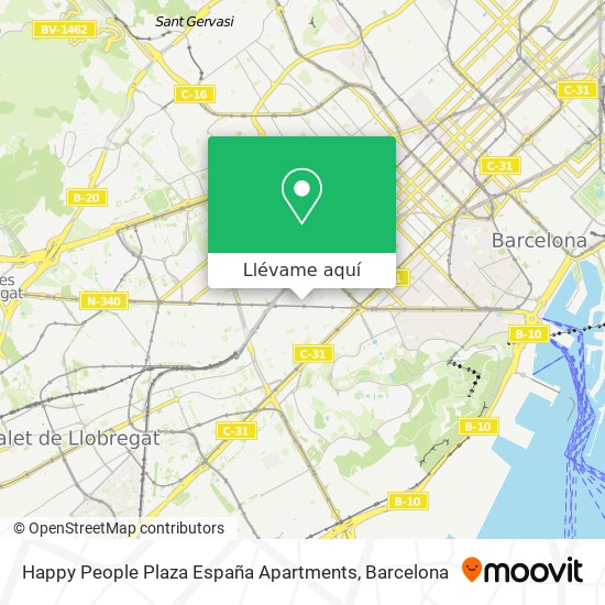 Mapa Happy People Plaza España Apartments
