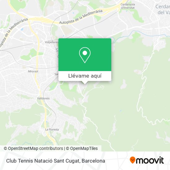 Mapa Club Tennis Natació Sant Cugat