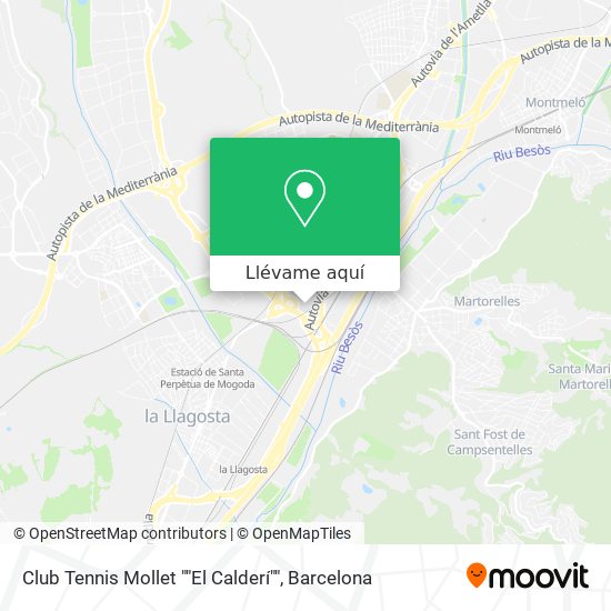 Mapa Club Tennis Mollet ""El Calderí""