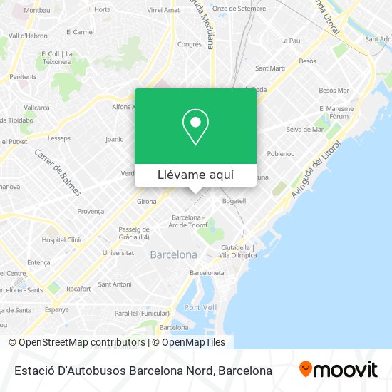 Mapa Estació D'Autobusos Barcelona Nord