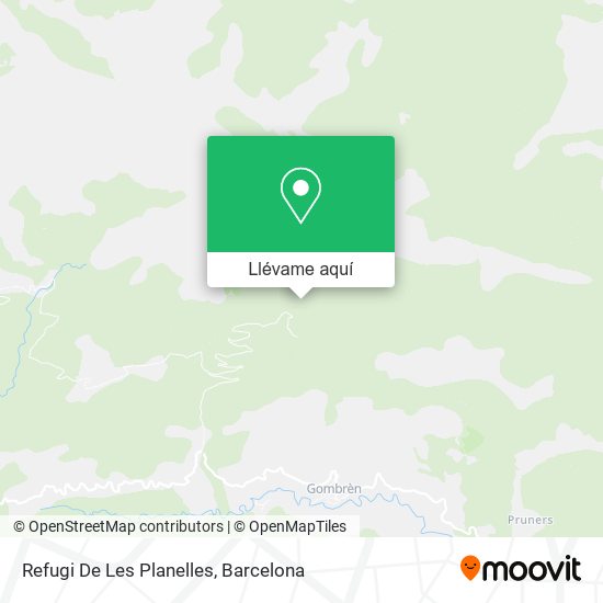 Mapa Refugi De Les Planelles