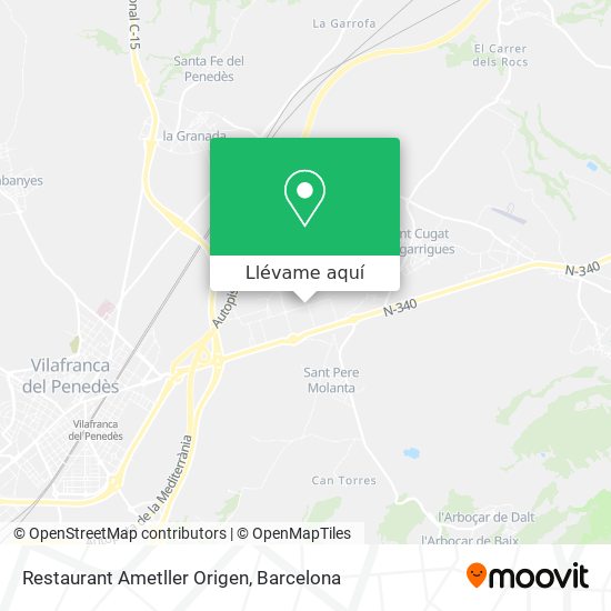 Mapa Restaurant Ametller Origen