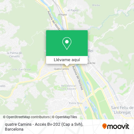 Mapa quatre Camins - Accés Bv-202 (Cap a Svh)