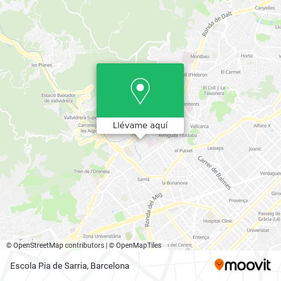 Mapa Escola Pia de Sarria