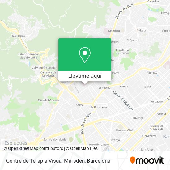 Mapa Centre de Terapia Visual Marsden