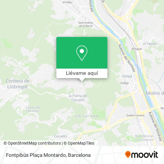 Mapa Fontpibús Plaça Montardo
