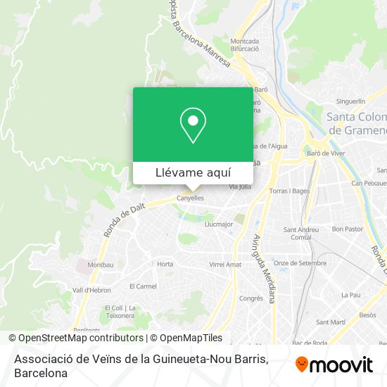 Mapa Associació de Veïns de la Guineueta-Nou Barris