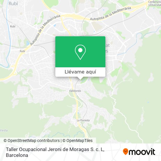 Mapa Taller Ocupacional Jeroni de Moragas S. c. L