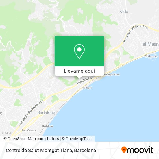 Mapa Centre de Salut Montgat Tiana