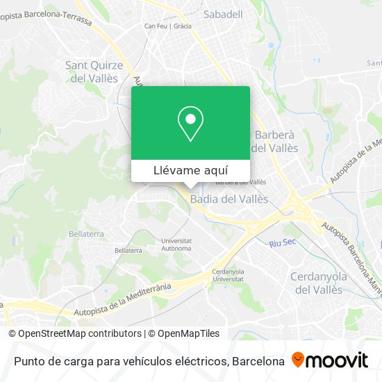 Mapa Punto de carga para vehículos eléctricos