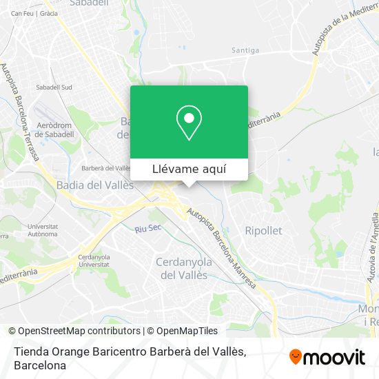 Mapa Tienda Orange Baricentro Barberà del Vallès
