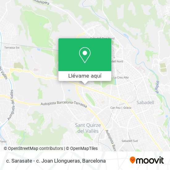 Mapa c. Sarasate - c. Joan Llongueras