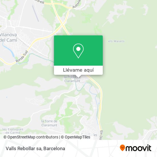 Mapa Valls Rebollar sa