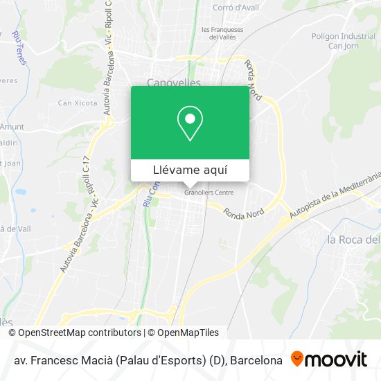 Mapa av. Francesc Macià (Palau d'Esports) (D)