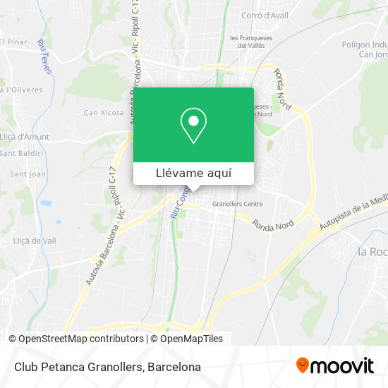 Mapa Club Petanca Granollers